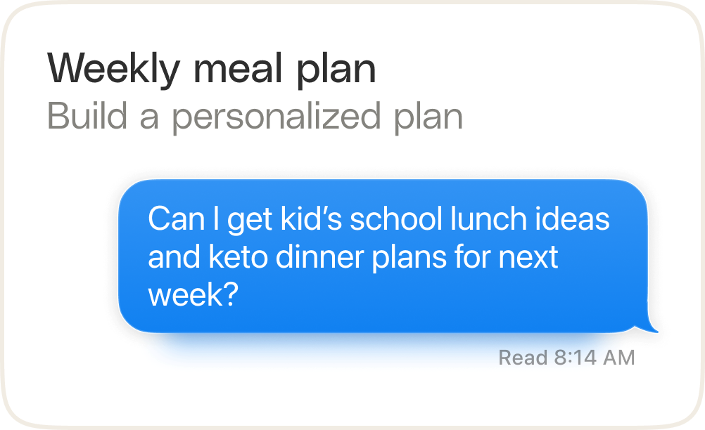 Weekly meal plan — build a personalized plan