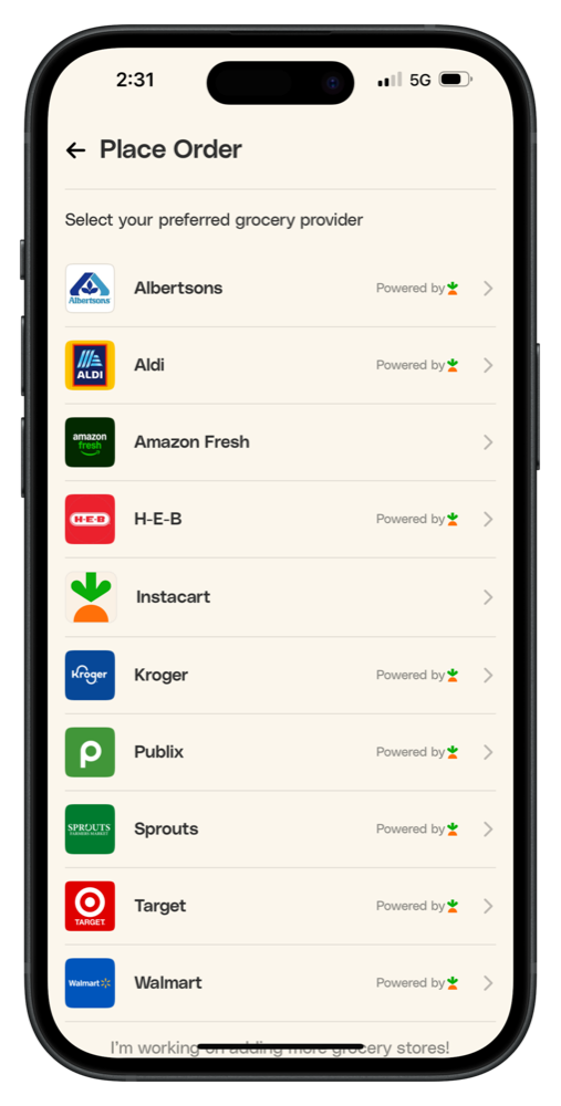 Order your groceries through Instacart
