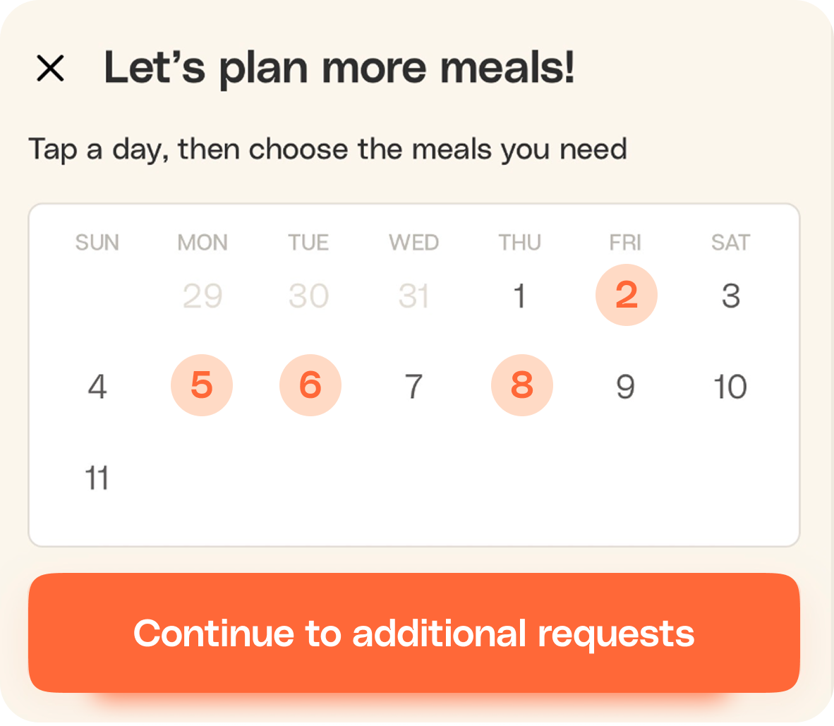 Plan your week calendar UI